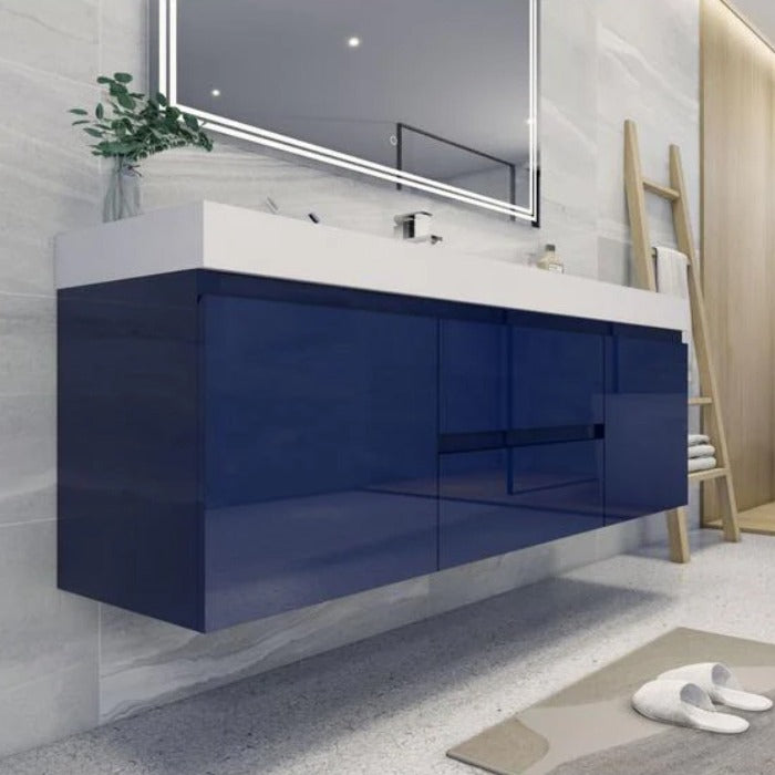 Fusion Floating / Wall Mounted Bathroom Vanity with Acrylic Sink