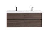 Luxury Kingdom Floating / Wall Mounted Bathroom Vanity With Acrylic Sink, Farmhouse Bath Vanity W/ Storage Cabinet