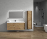 Luxury Kingdom Floating / Wall Mounted Bathroom Vanity With Acrylic Sink, Farmhouse Bath Vanity W/ Storage Cabinet