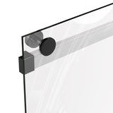 Ivanees Adjustable Semi-Frameless Dual Sliding Glass Bathtub Door with Clear Tempered Glass