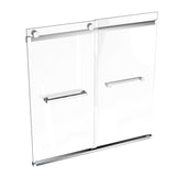 Ivanees Adjustable Semi-Frameless Dual Sliding Glass Bathtub Door with Clear Tempered Glass