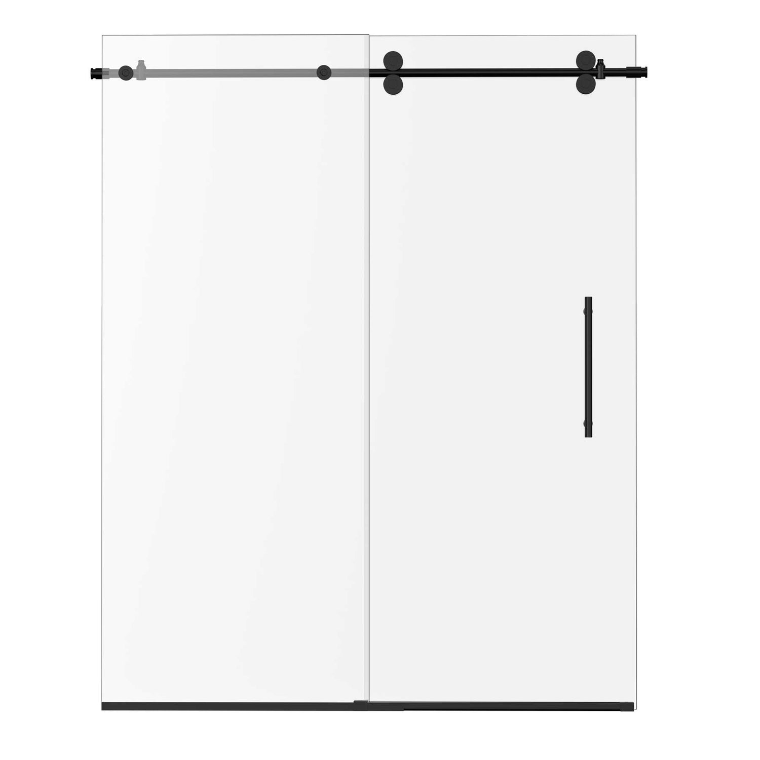 Ivanees Single Sliding Frameless Shower Door 8mm Clear Tempered Glass - Barn Door Style