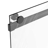 Ivanees Adjustable Semi-Frameless Dual Sliding Glass Bathtub Door with Clear Tempered Glass