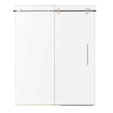 Ivanees Single Sliding Frameless Shower Door 8mm Clear Tempered Glass - Barn Door Style