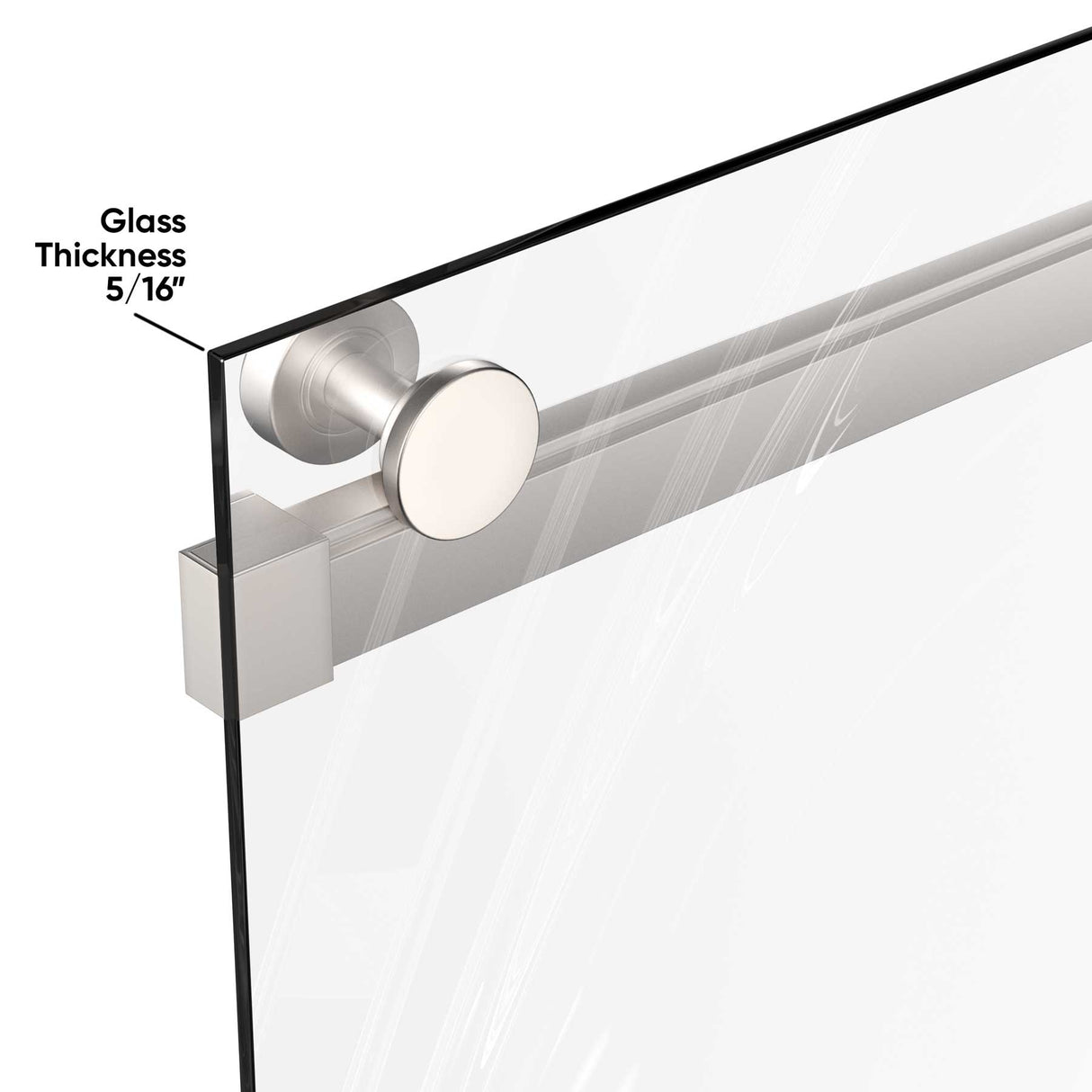 Ivanees Adjustable Semi-Frameless Dual Sliding Glass Bathtub Door with Clear Tempered Glass