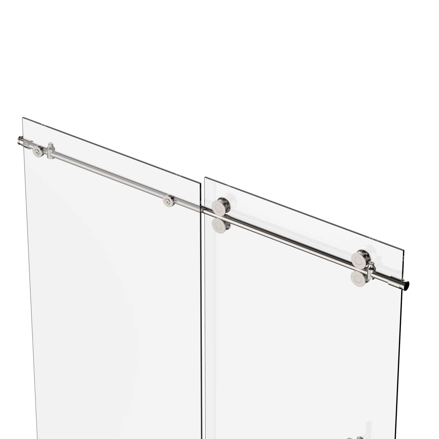 Ivanees Single Sliding Frameless Shower Door 8mm Clear Tempered Glass - Barn Door Style