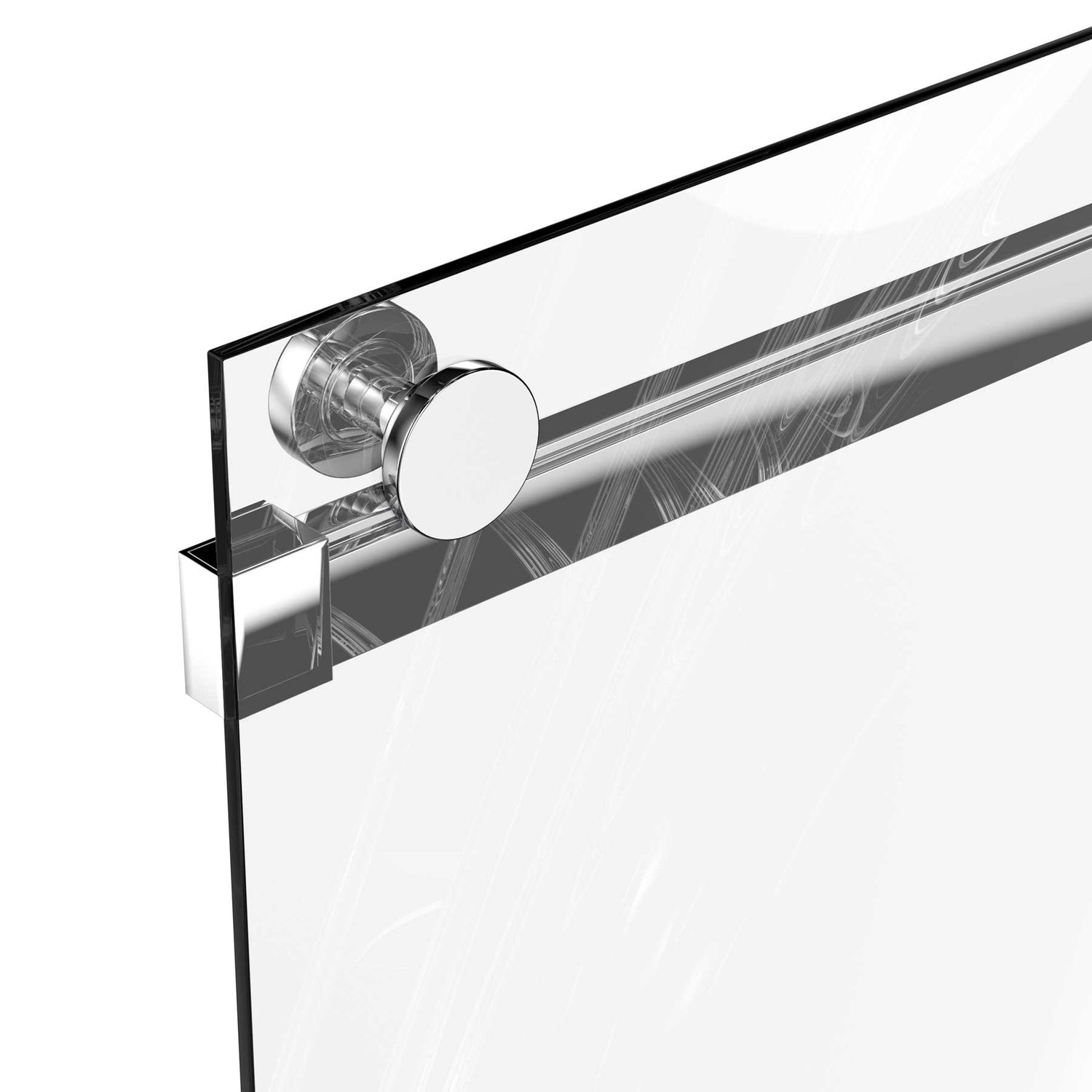 Ivanees Adjustable Semi-Frameless Dual Sliding Glass Bathtub Door with Clear Tempered Glass