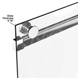 Ivanees Adjustable Semi-Frameless Dual Sliding Glass Bathtub Door with Clear Tempered Glass