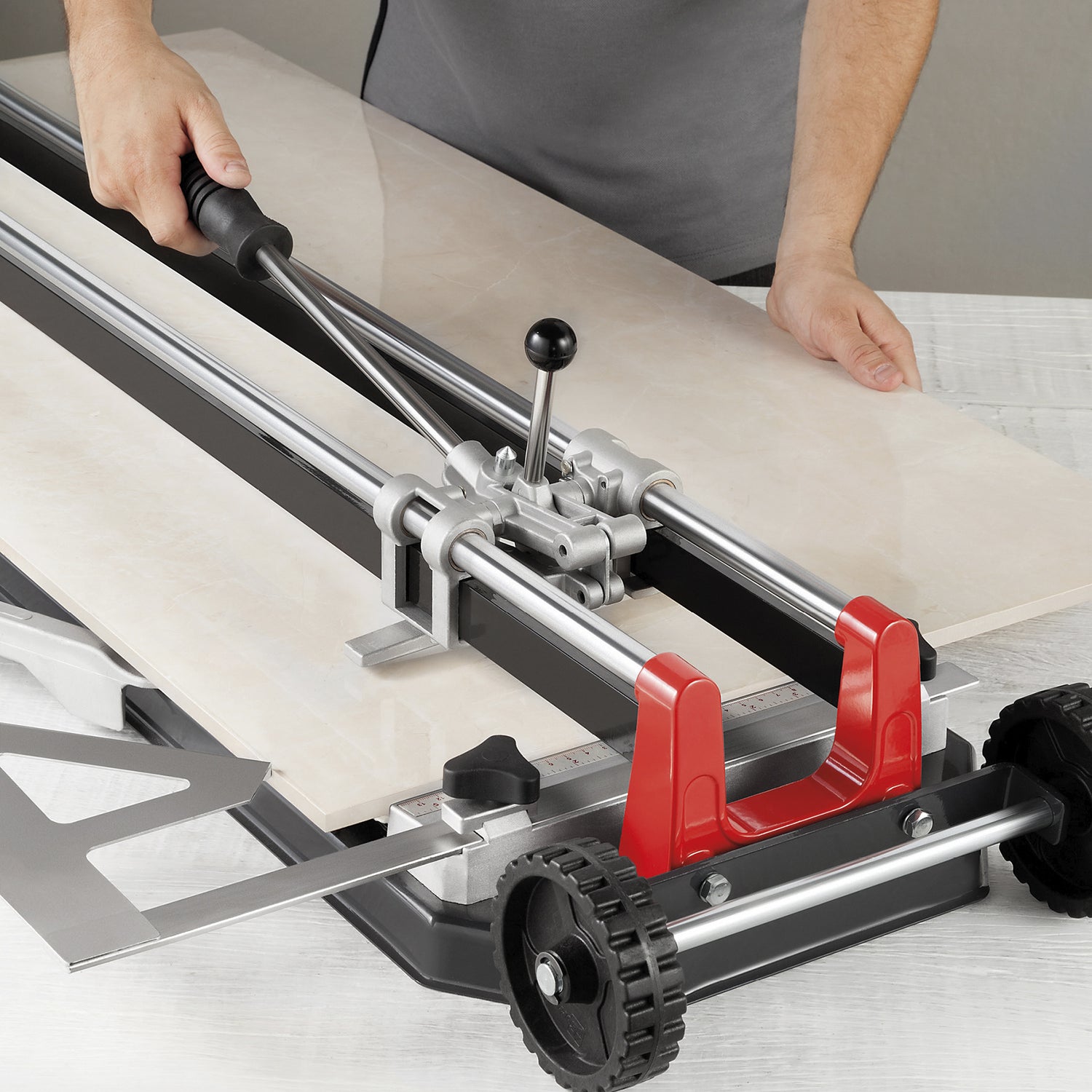 Manual Professional Tile Cutter Master Plus-180 With Wings For Ceramic & Porcelain Tiles up to 15mm Thick (For Diagonal Cutting 127 cm x 127 cm)