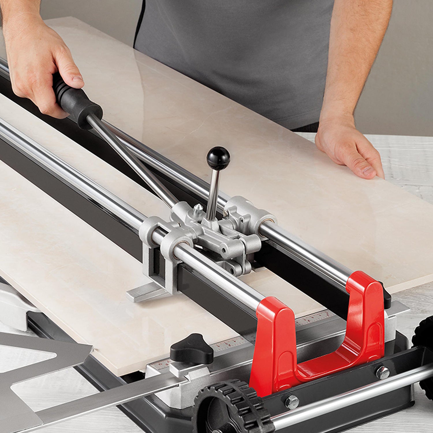 Manual Professional Tile Cutter Master Plus-125 With Wings For Ceramic & Porcelain Tiles up to 15mm Thick (For Diagonal Cutting 88 x 88 cm)