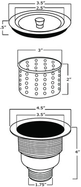 Ruvati Sink Basket Strainer - Stainless Steel