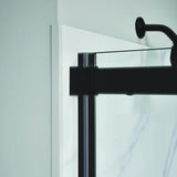 Semi - Frameless Sliding Shower Door With Clear Glass And Horizontal Handles - Lagoon