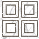 Piazza Mayfair Statuario Polished Glazed Porcelain Mosaic