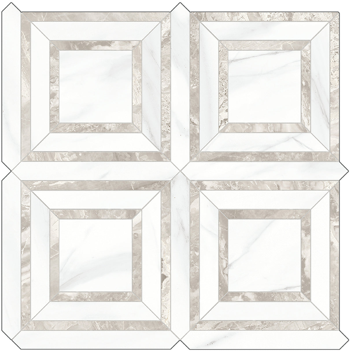 Piazza Mayfair Volakas Polished Glazed Porcelain Mosaic