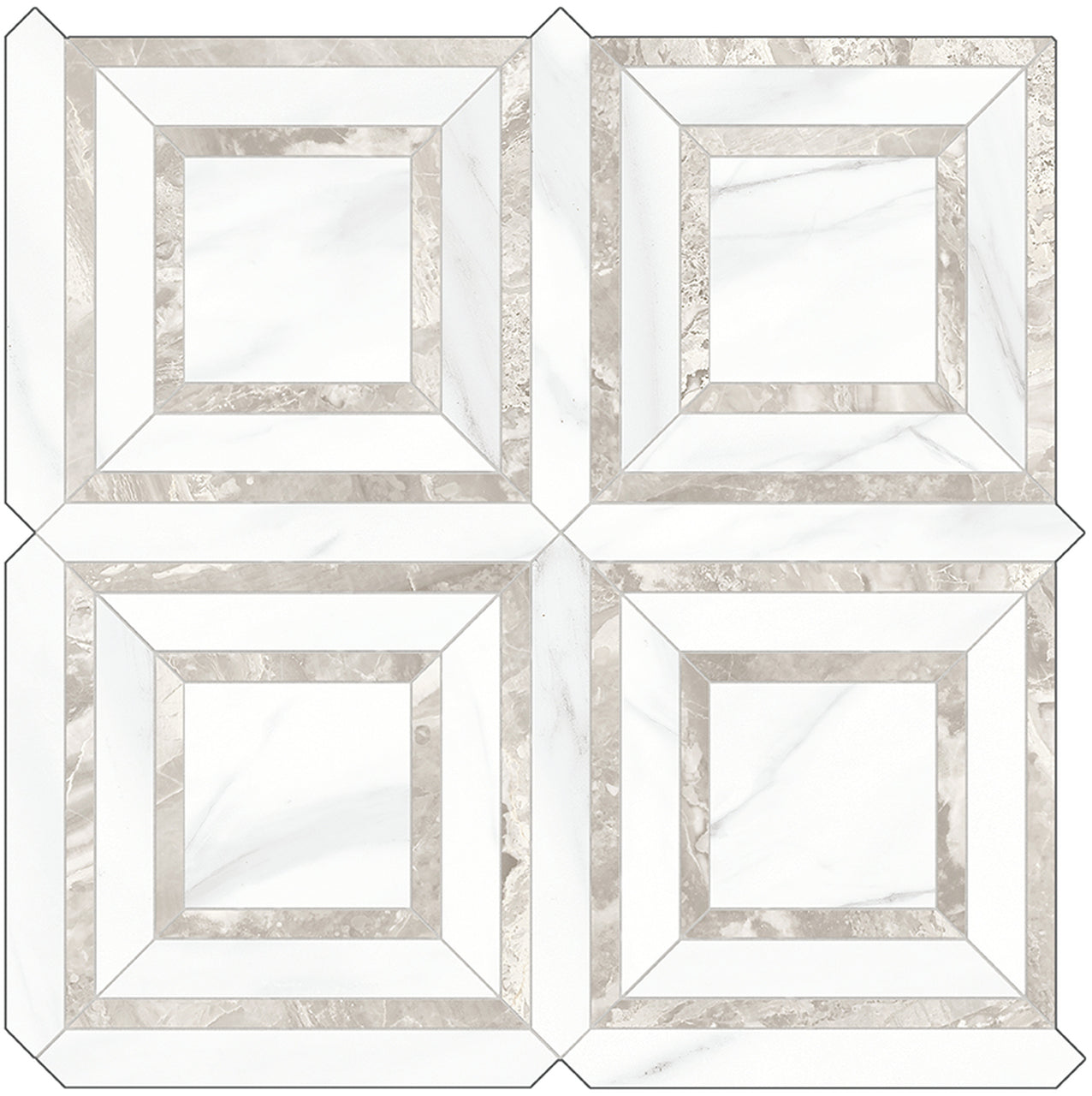 Piazza Mayfair Volakas Polished Glazed Porcelain Mosaic