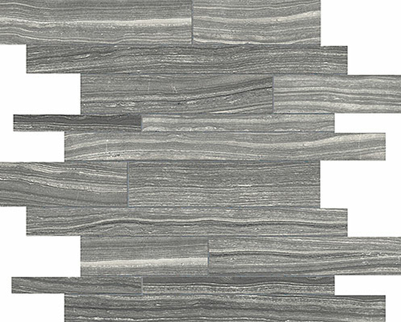 Random Strip Carbon Eramosa Matte Glazed Porcelain Mosaic