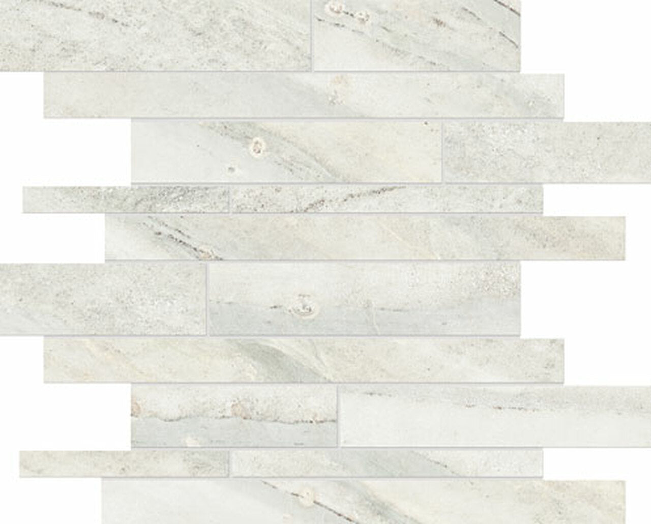 Random Strip Ice Evolution Matte Glazed Porcelain Mosaic