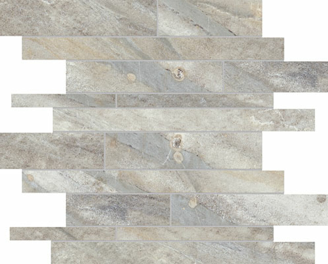Random Strip Sand Evolution Matte Glazed Porcelain Mosaic