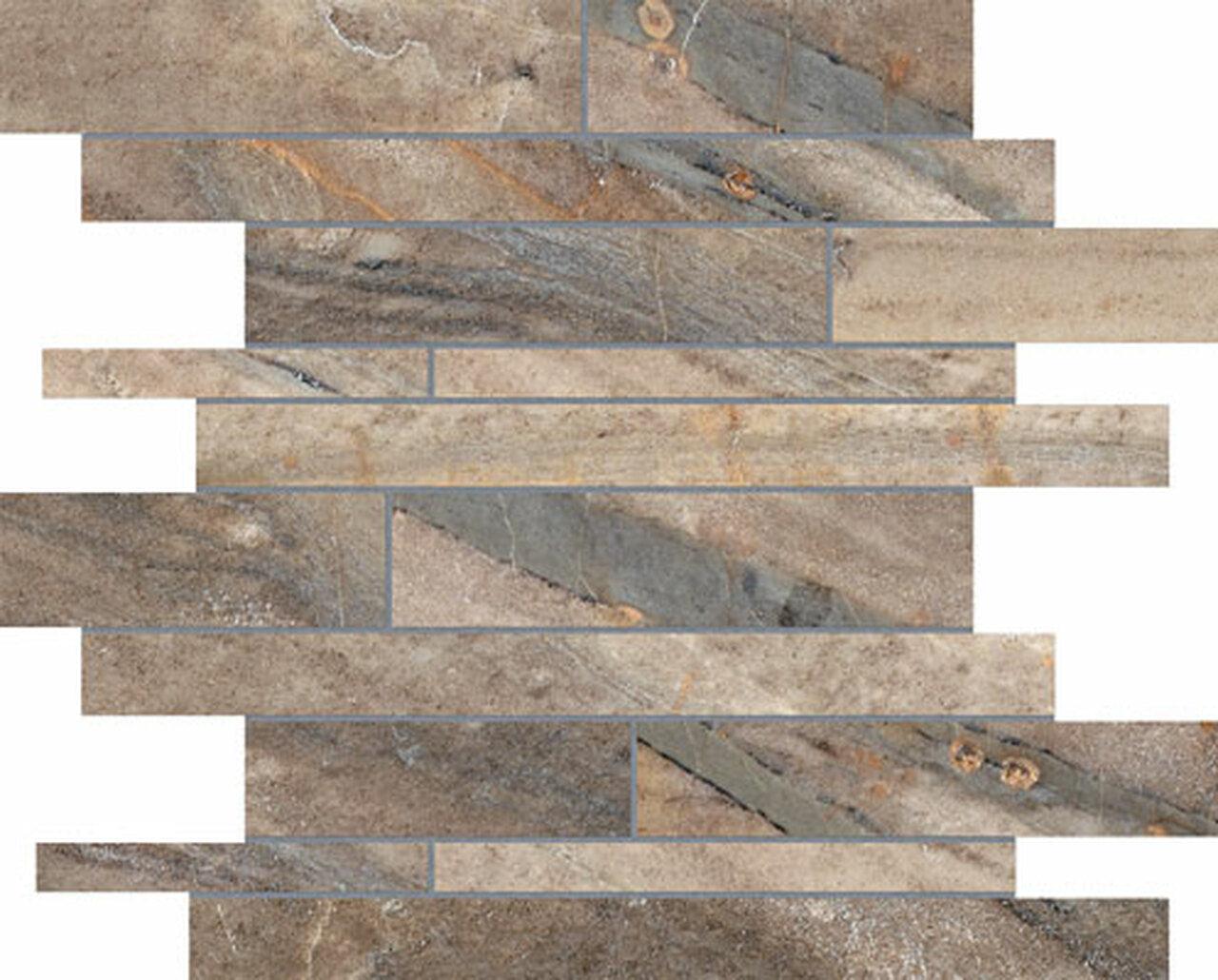 Random Strip Earth Evolution Matte Glazed Porcelain Mosaic