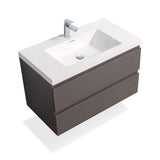 Artland Floating / Wall Mounted Bathroom Vanity With Acrylic Sink