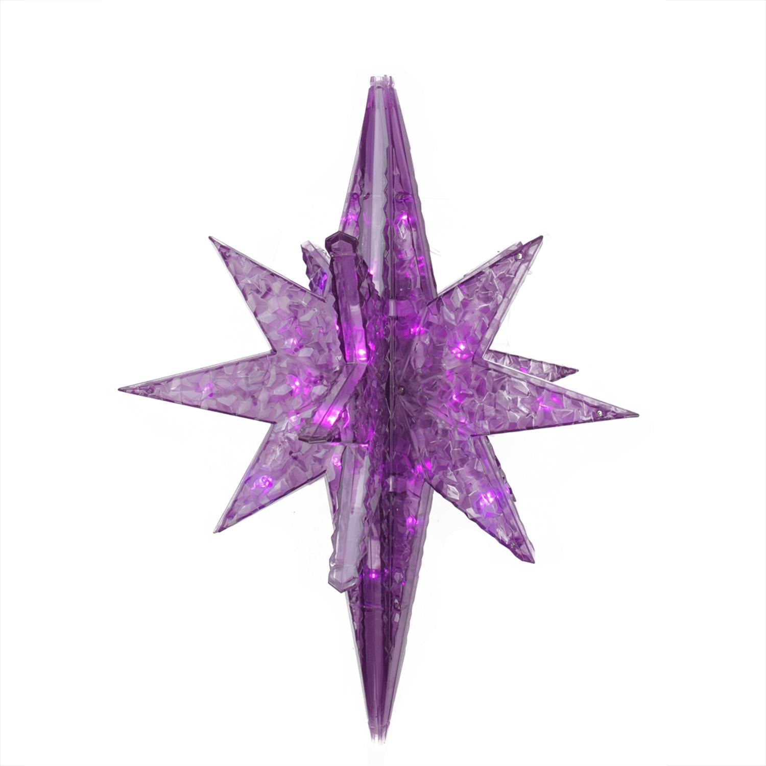 19" LED Lighted Purple Twinkling 3D Bethlehem Star Hanging Christmas Decoration