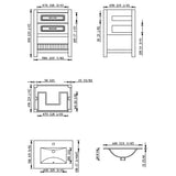 Modern Livia Freestanding Bathroom Vanity With Quartz Top, Sink, Drawers & Open Shelf Storage