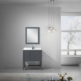 Modern Livia Freestanding Bathroom Vanity With Quartz Top, Sink, Drawers & Open Shelf Storage