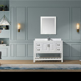 Modern Livia Freestanding Bathroom Vanity With Quartz Top, Sink, Drawers & Open Shelf Storage