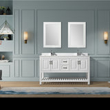 Modern Livia Freestanding Bathroom Vanity With Quartz Top, Sink, Drawers & Open Shelf Storage