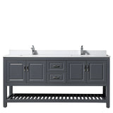 Modern Livia Freestanding Bathroom Vanity With Quartz Top, Sink, Drawers & Open Shelf Storage