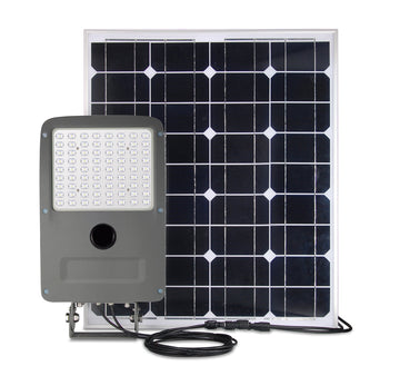 15W LED Solar Flood Light Set - 6000K - IP67 Rated W/ 40W Solar Panel - CRI >80 - 12H+ Battery Life