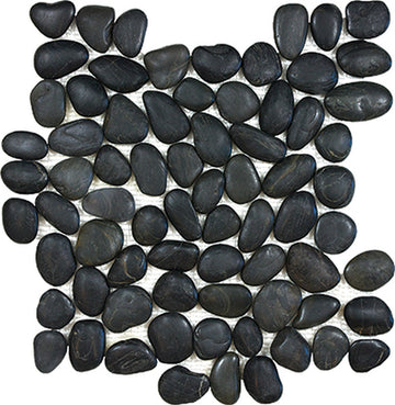 Zen Tahitian Black Sand Natural Pebble Mosaic