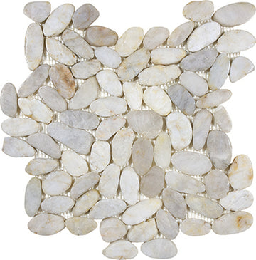 Zen Fiji Cream Flat Pebble Polished Mosaic
