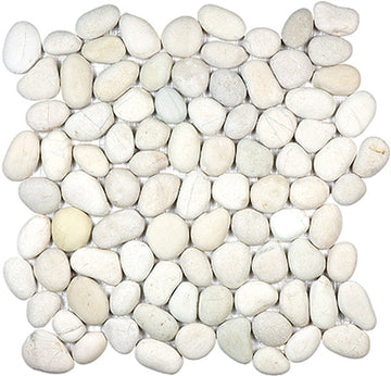 Zen Serenity Ivory Natural Pebble Mosaic