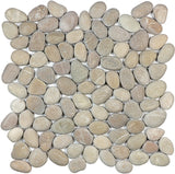 Zen Driftwood Tan Natural Pebble Mosaic