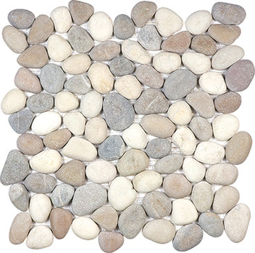 Zen Harmony Warm Blend Natural Pebble Mosaic