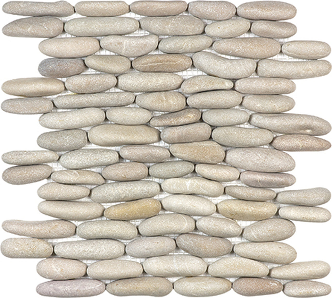 Zen Driftwood Tan Stacked Pebble Mosaic