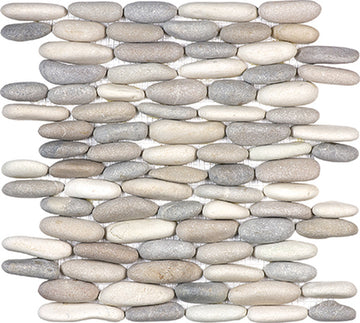 Zen Harmony Warm Blend Stacked Pebble Mosaic