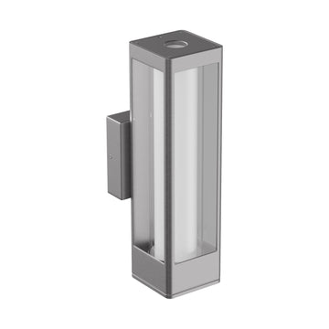 12W Modern LED Outdoor Wall Light Fixture, Silver FInish, Dimmable, ETL Listed - Wet Location