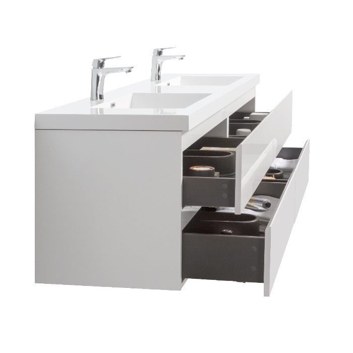 Artland Floating / Wall Mounted Bathroom Vanity With Acrylic Sink