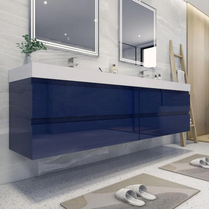 Fusion Floating / Wall Mounted Bathroom Vanity with Acrylic Sink