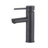 Single-Handle Single Hole Deck Mount Bathroom Sink Faucet in Matte Black with 2 Pcs Hot & Cold 27.56 in. Hose