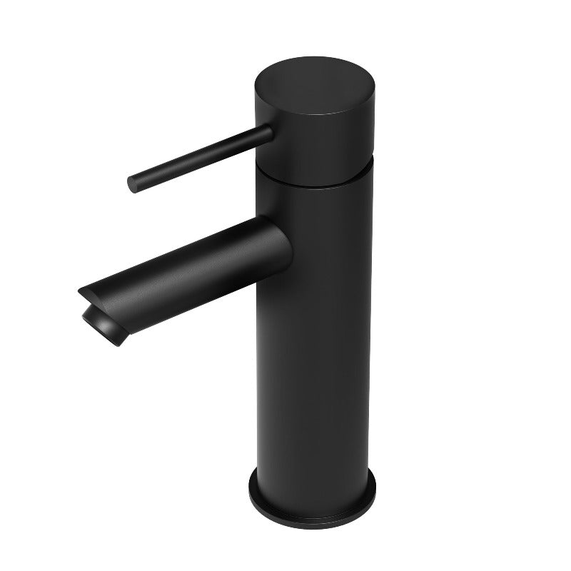 Single-Handle Single Hole Deck Mount Bathroom Sink Faucet in Matte Black with 2 Pcs Hot & Cold 27.56 in. Hose