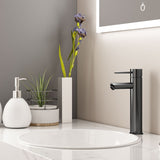 Single-Handle Single Hole Matte Black Bathroom Sink Faucet with 2 Pcs Hot & Cold 27.56 in. Hose