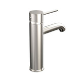 Single-Handle Single Hole Deck Mount Bathroom Sink Faucet in Brushed Nickel with Hot & Cold Mixer Tap with 27.56 Inch Hose