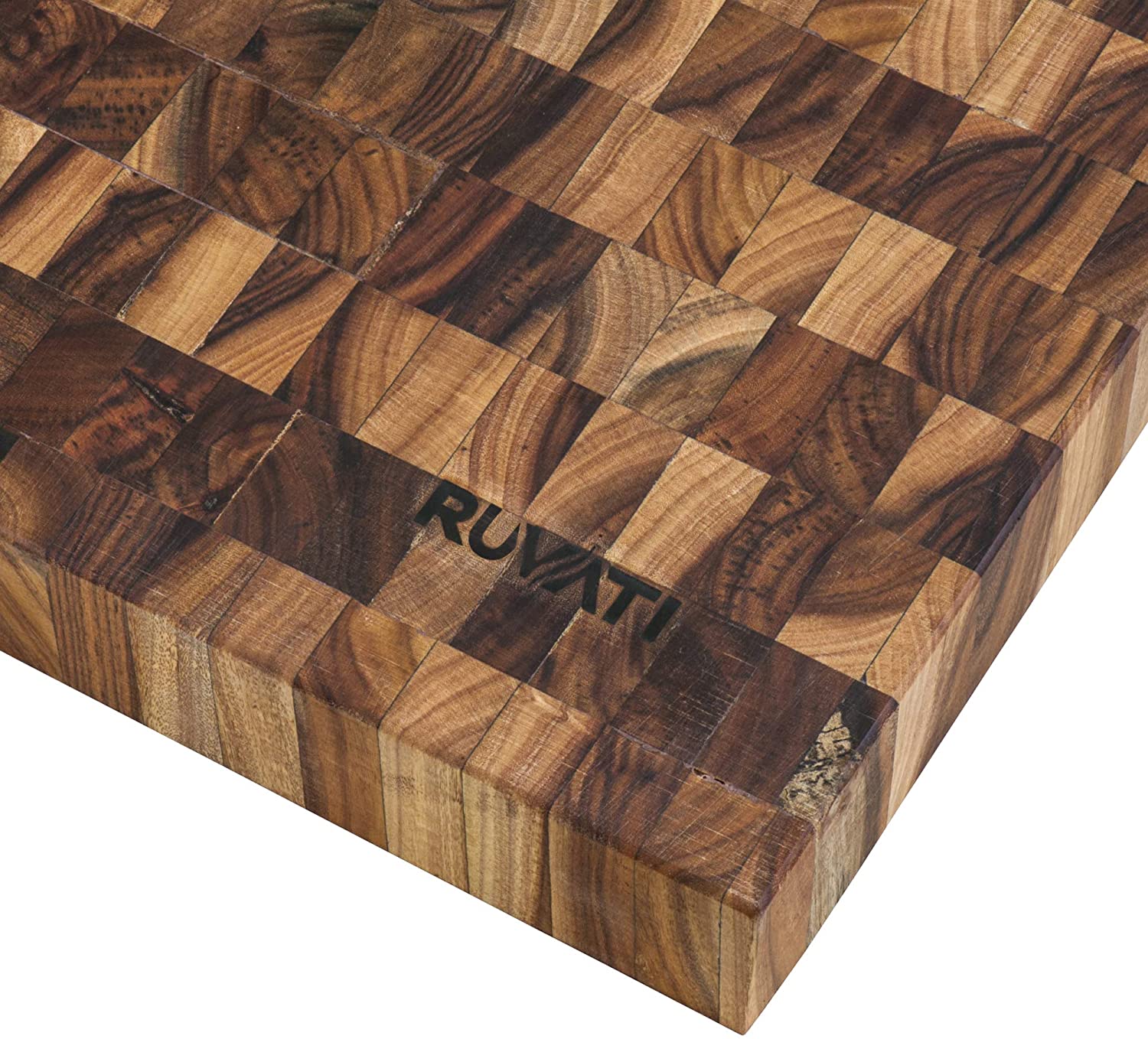 17 x 16 x 2 inch thick End Grain Acacia Butcher Block Solid Wood