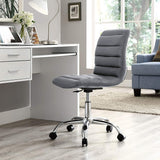 Modway Ripple Armless Mid Back Vinyl Swivel Computer Desk Office Chair - Computer Chair - BUILDMYPLACE