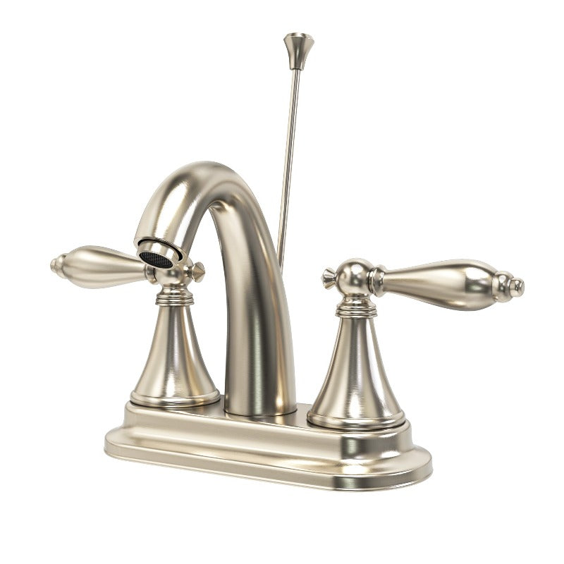 Mid-arc Bathroom Sink Faucet With Lift & Double Handle