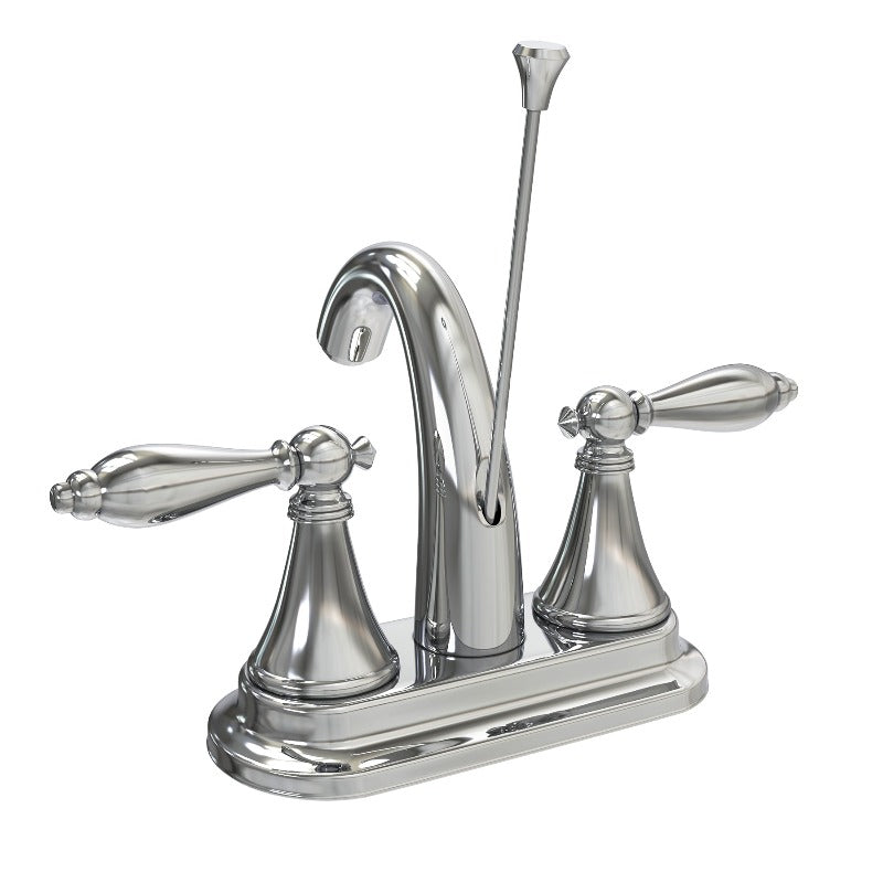 Mid-arc Bathroom Sink Faucet With Lift & Double Handle