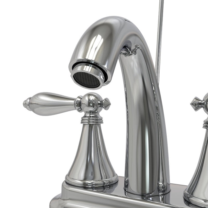 Mid-arc Bathroom Sink Faucet With Lift & Double Handle